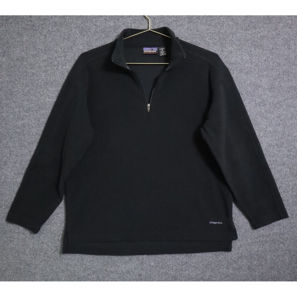 Vintage Patagonia Pullover Women M Black Synchilla Micro D Luxe Cocoon‎ VTG 2002